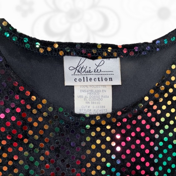 VTG Kathie Lee Collection Groovy Foil Dot Blouse - Picture 5 of 9